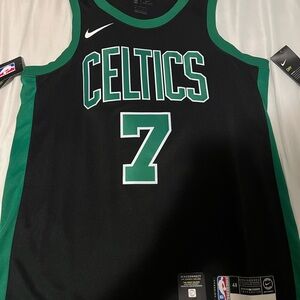 Nike Jaylen Brown #7 Black and Green Men's Basketball Jersey with Tag